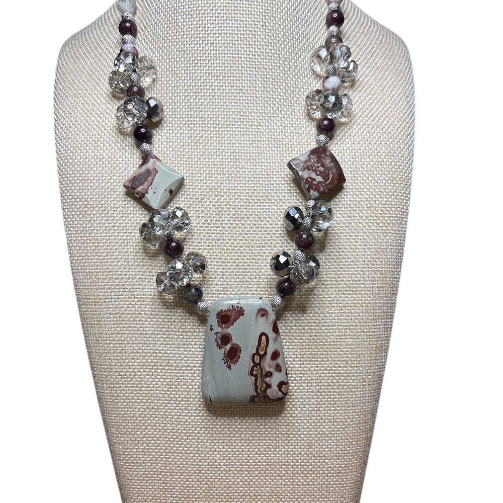 Artisan Made Dendritic Jasper Statement Necklace. - image 1